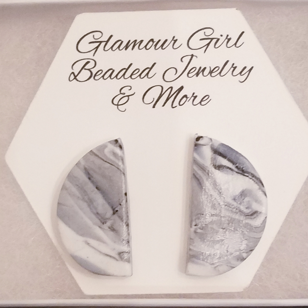 White marble earrings